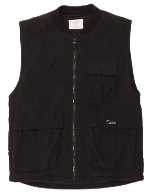 Zara Boys Utility Gilet 13-14 Years Black Nylon
