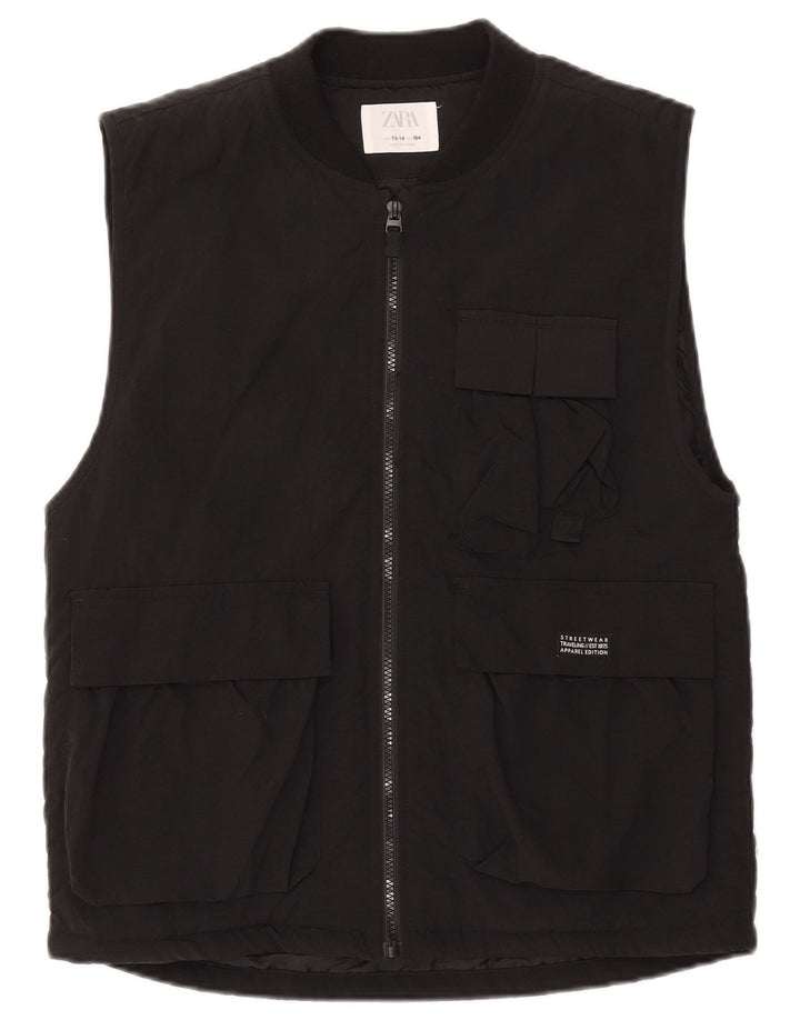 Gilet Zara Băieți Utility 13-14 Ani Negru Nylon