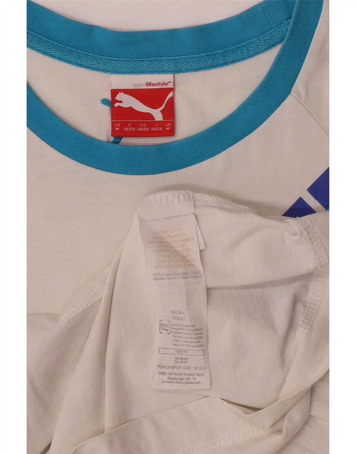 Vestă grafică pentru bărbați Puma, bumbac alb mediu
