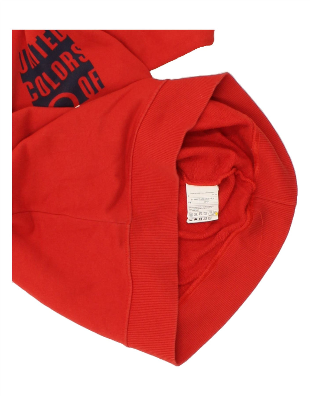 BENETTON Boys Graphic Sweatshirt Jumper 5-6 Years Large  Red Cotton Vintage Benetton and Second-Hand Benetton from Messina Hembry 