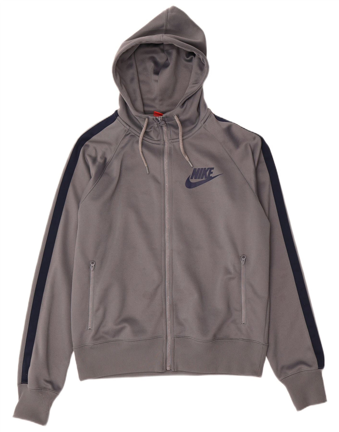 Pulover Nike pentru bărbați, cu fermoar, gri mediu, poliester color bloc