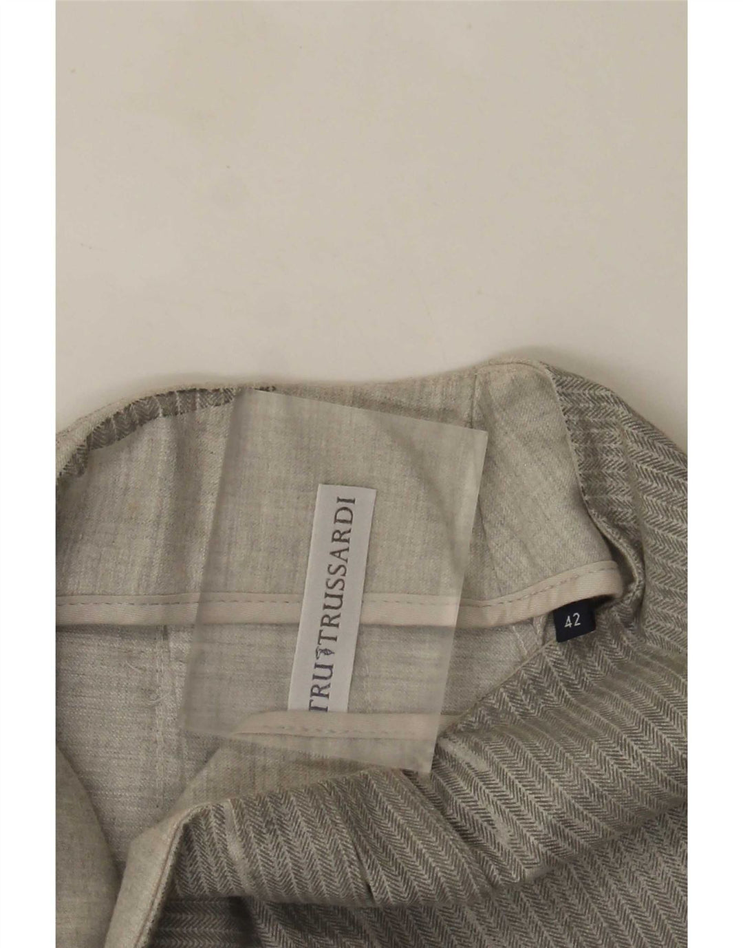 Fusta mini plisată pentru femei Trussardi IT 42 Medium W28 Gri Herringbone