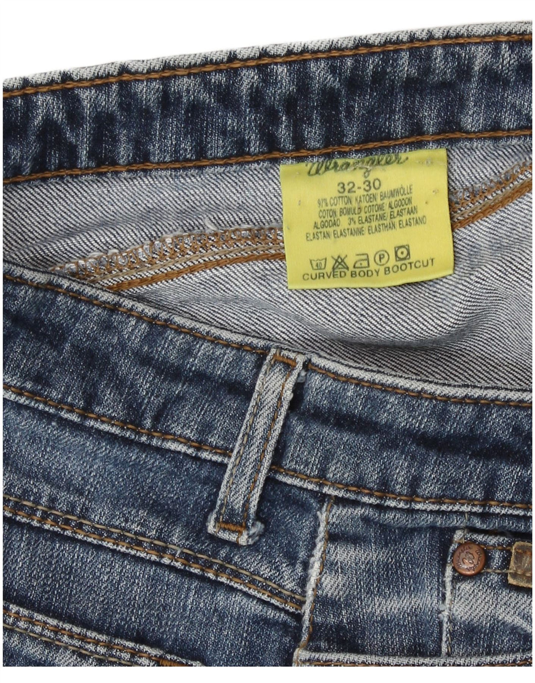 Pantaloni caldi din denim pentru femei Wrangler W32, bumbac albastru mare