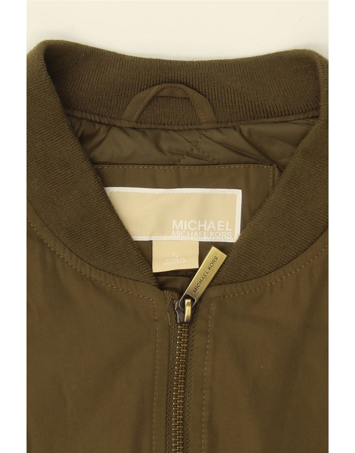 MICHAEL KORS Mens Military Bomber Jacket UK 42 XL Khaki Polyester Vintage Michael Kors and Second-Hand Michael Kors from Messina Hembry 