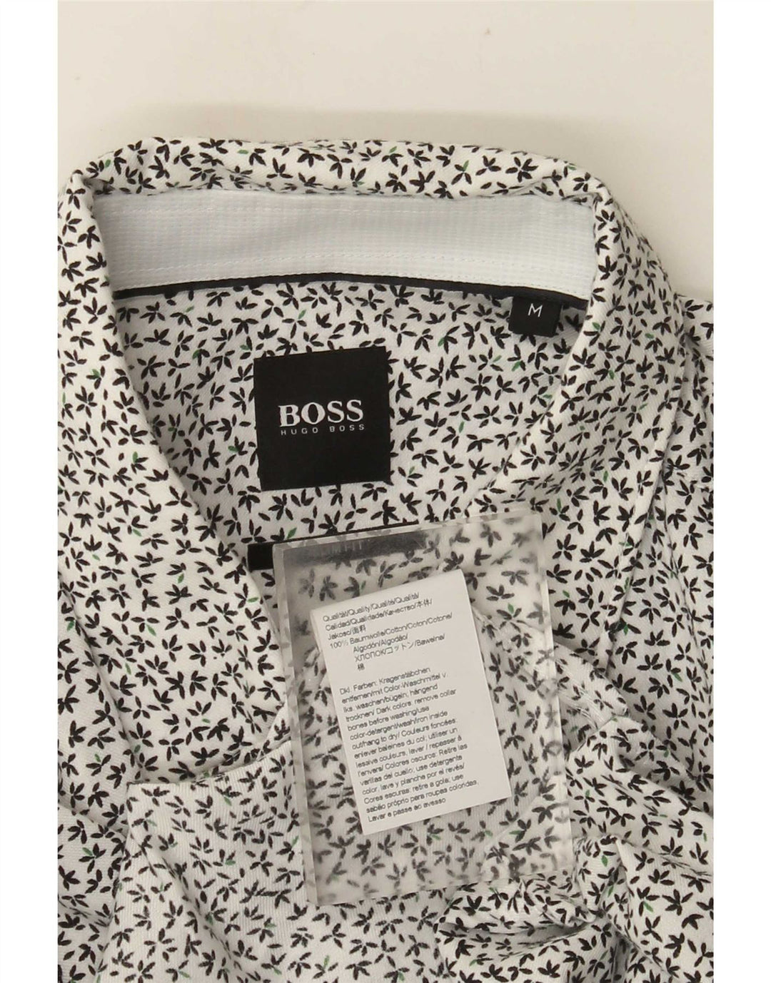Cămașă pentru bărbați Hugo Boss Slim Fit Bumbac Floral Alb Mediu