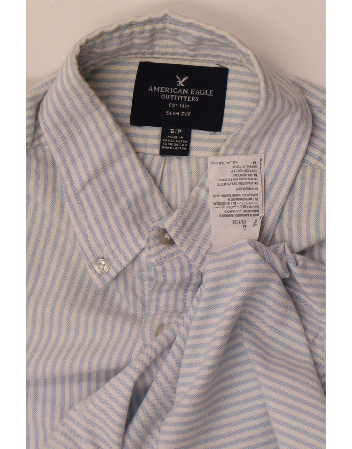 Cămașă Slim Fit pentru bărbați American Eagle, bumbac cu dungi albastre