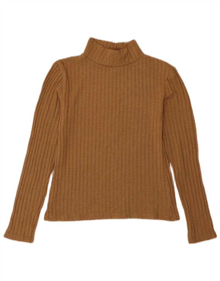 Topshop pentru femei Crop Top cu mânecă lungă UK 8 Small Brown