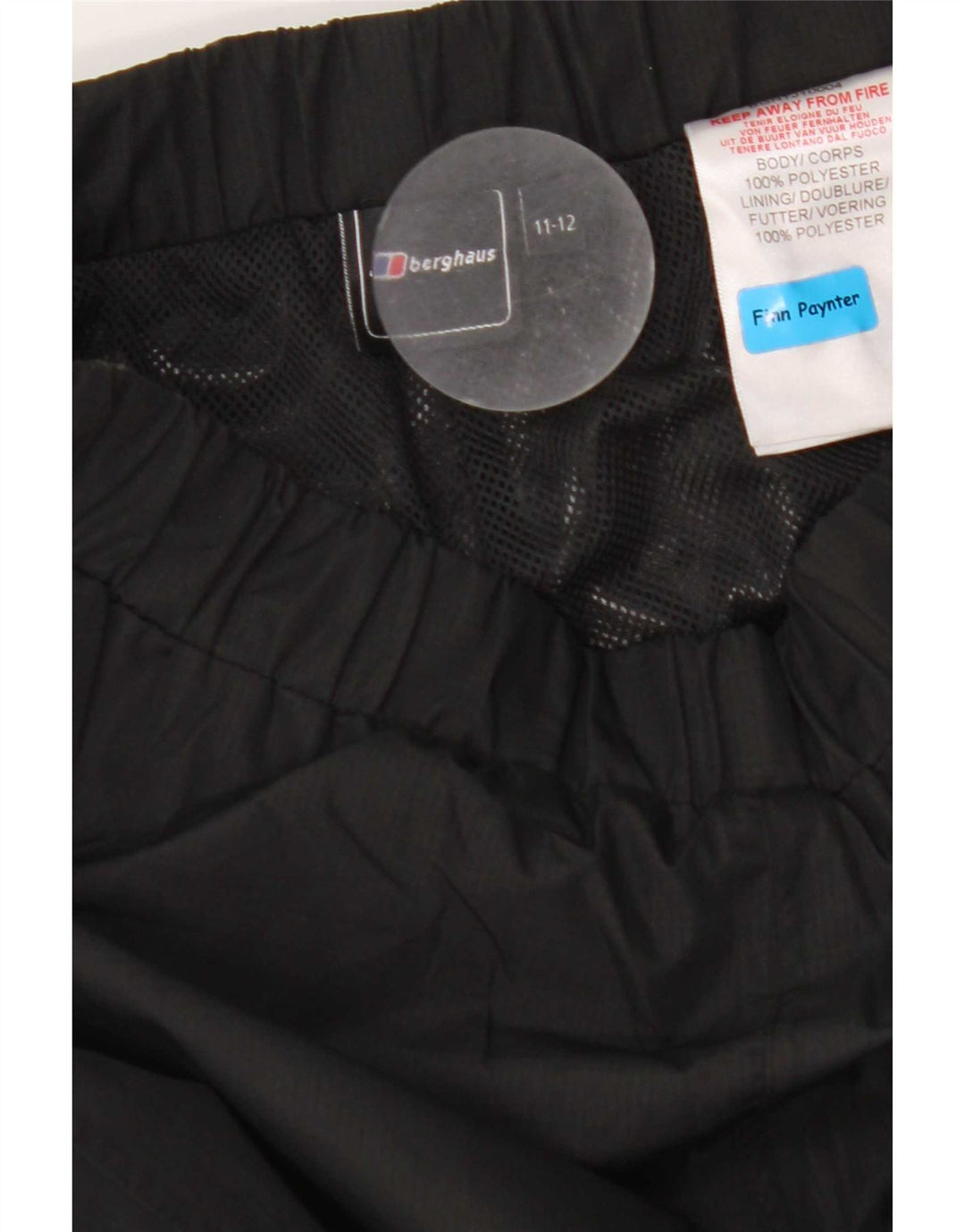 Pantaloni impermeabili pentru baieti Berghaus 11-12 ani poliester negru