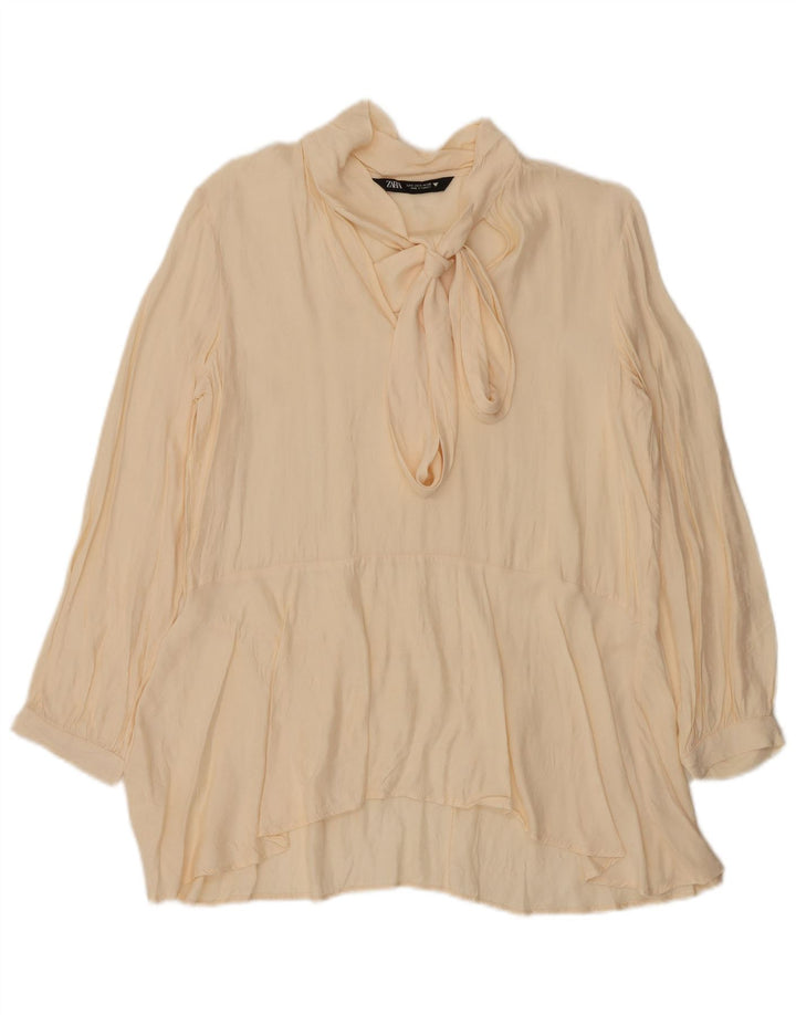Bluză supradimensionată cu cravată în față pentru femei Zara UK 10 Small Off White
