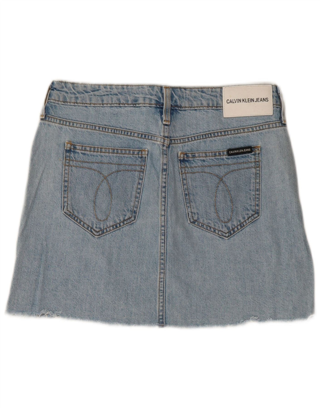 CALVIN KLEIN JEANS Fusta de denim cu talie joasa pentru femei W26 Bumbac albastru mic
