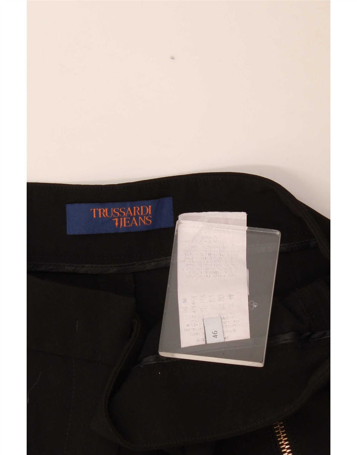 Trussardi Pantaloni casual subțiri pentru femei IT 46 Large W36 L27 Poliester negru