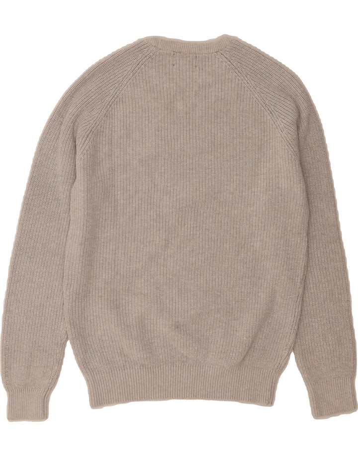 ZARA Womens Crew Neck Jumper Sweater UK 14 Medium Grey Cotton Vintage Zara and Second-Hand Zara from Messina Hembry 