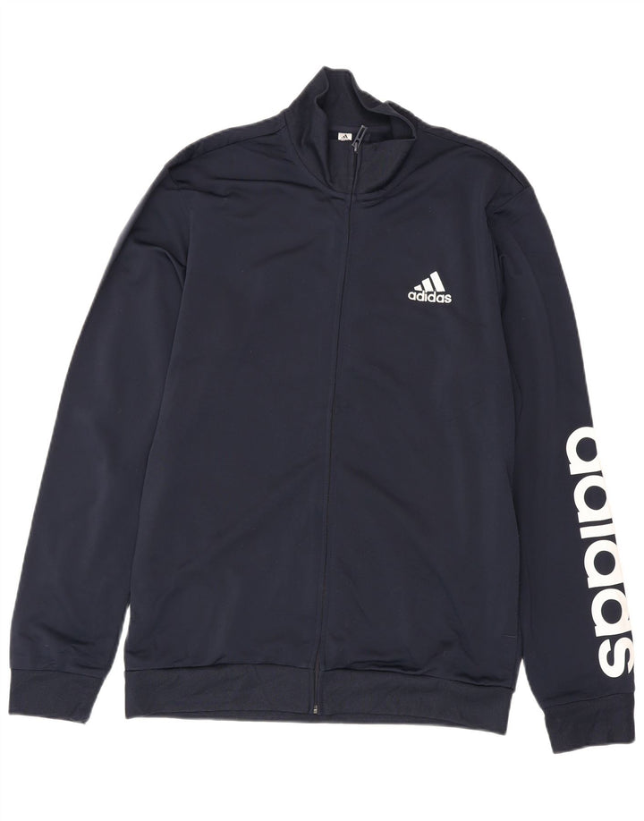Jachetă de top pentru trening grafic Adidas pentru bărbați UK 40/42 Medium Bleumarin