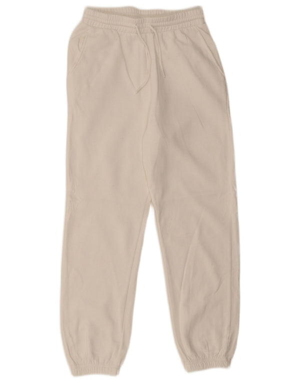 Pantaloni de trening pentru femei Zara Joggeri UK 10 Bumbac alb mic