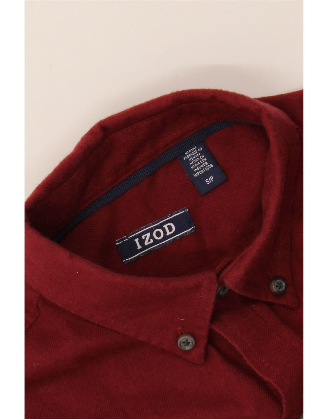 IZOD Mens Flannel Shirt Small Red Cotton Vintage Izod and Second-Hand Izod from Messina Hembry 