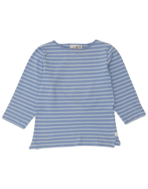 PUMA Crop Top mânecă 3/4 pentru femei UK 14 Bumbac cu dungi albastre medii