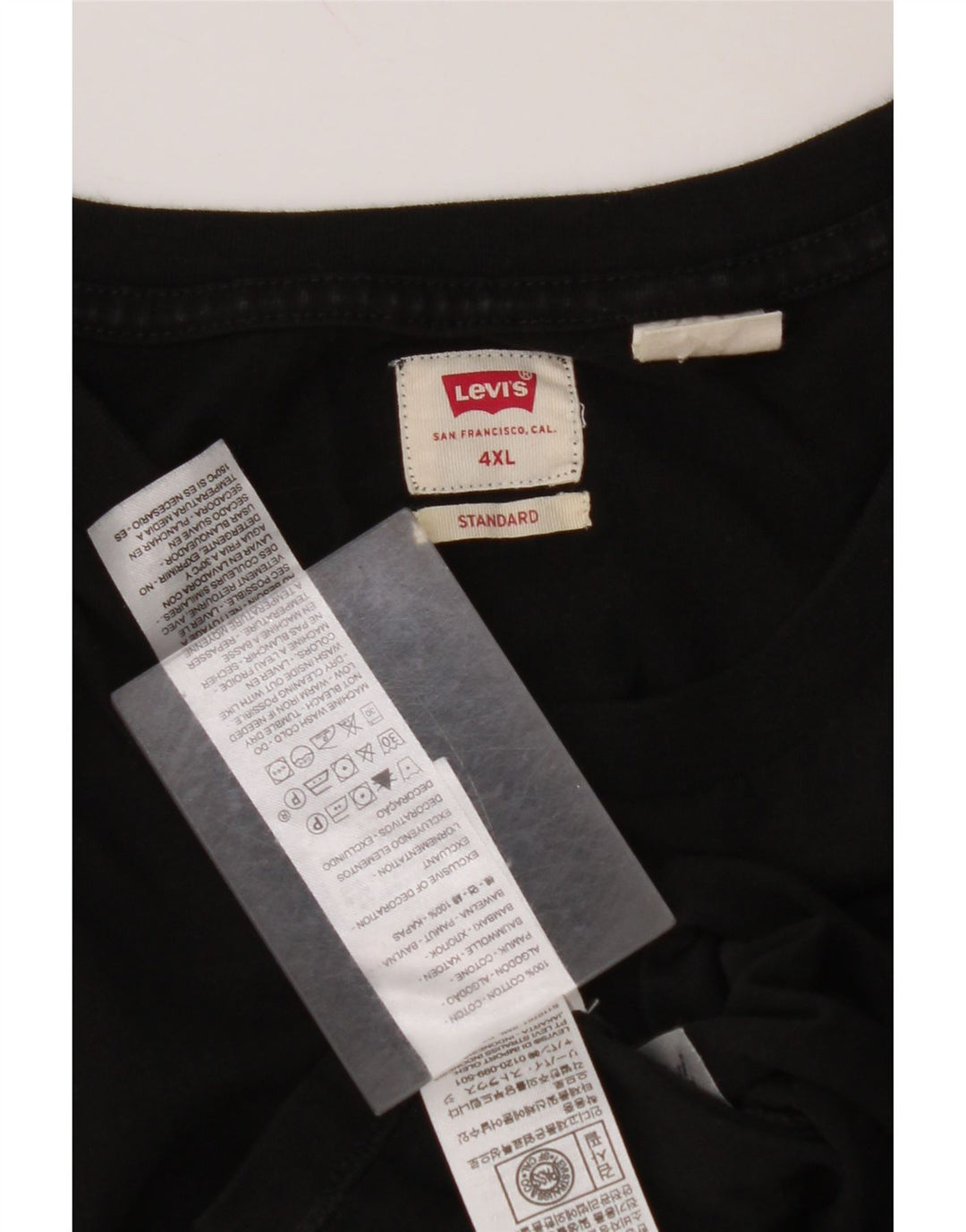 Tricou standard pentru bărbați LEVI'S Top 4XL bumbac negru