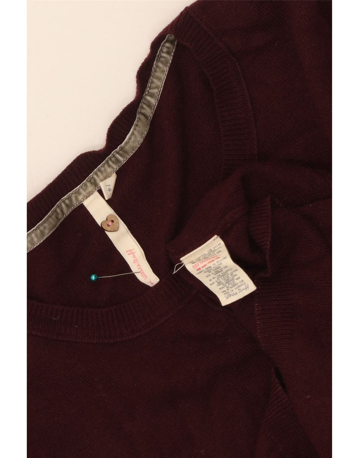 WHITE STUFF Pulover cardigan pentru femei UK 14 Medium Maroon Viscose