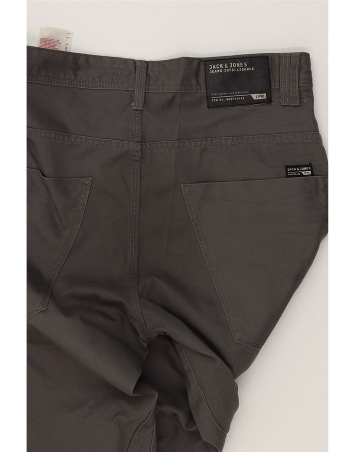 JACK & JONES Mens Straight Casual Trousers W32 L27 Grey Polyester Vintage Jack & Jones and Second-Hand Jack & Jones from Messina Hembry 