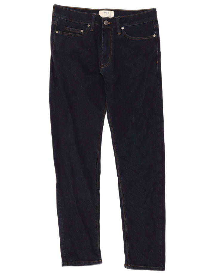 Blugi slim pentru bărbați Marks & Spencer W30 L31 bumbac bleumarin