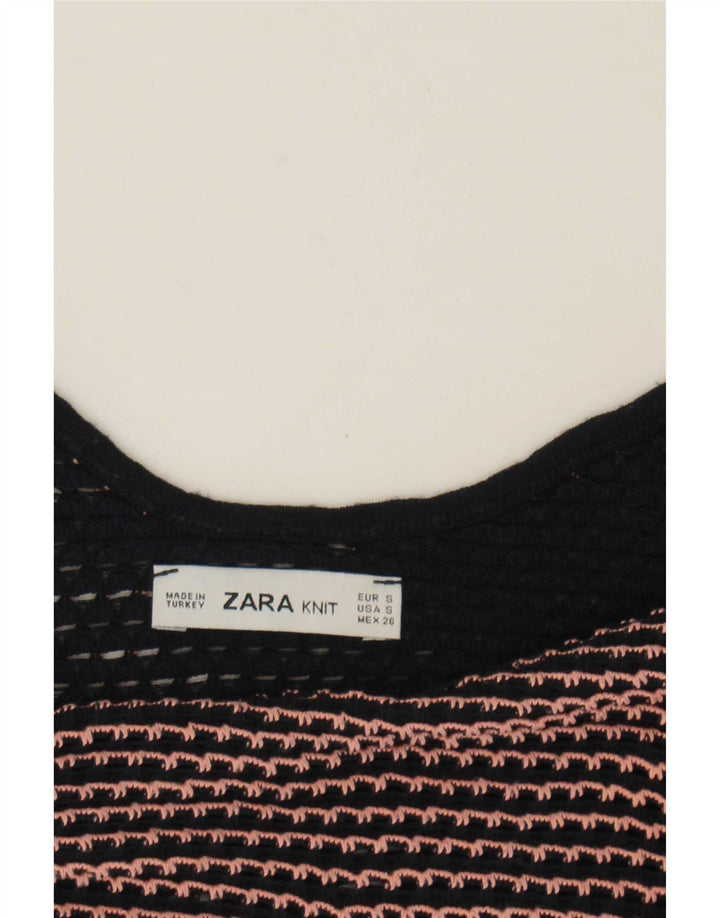 Top crop pentru femei Zara UK 10 mic, bleumarin, cu dungi