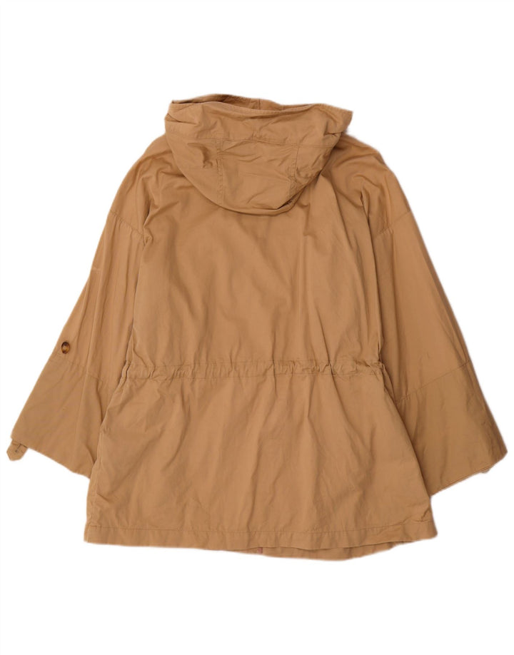 Jachetă parka cu glugă pentru femei MASSIMO DUTTI UK 14 bumbac mediu bej