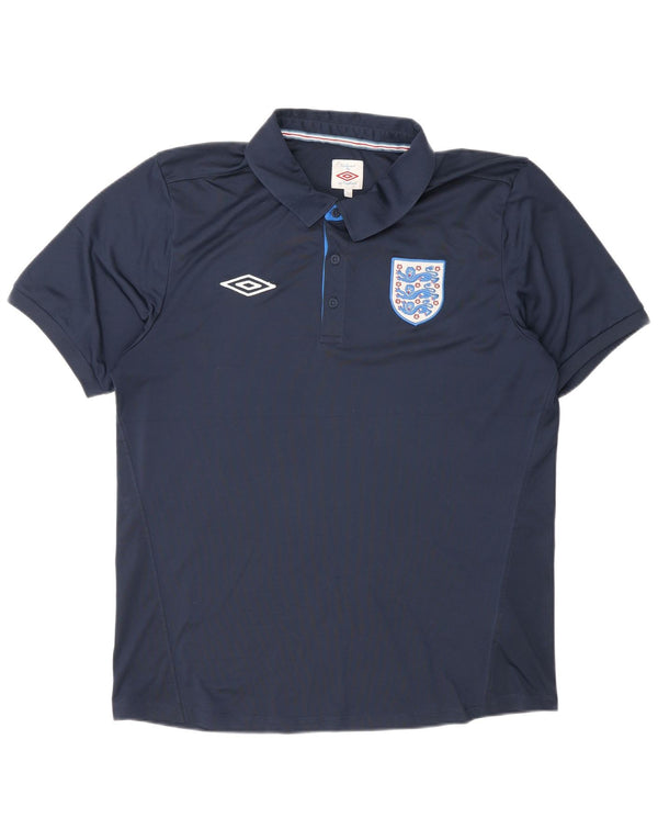 Umbro Mens Polo Shirt Large Navy Blue Polyester Sports