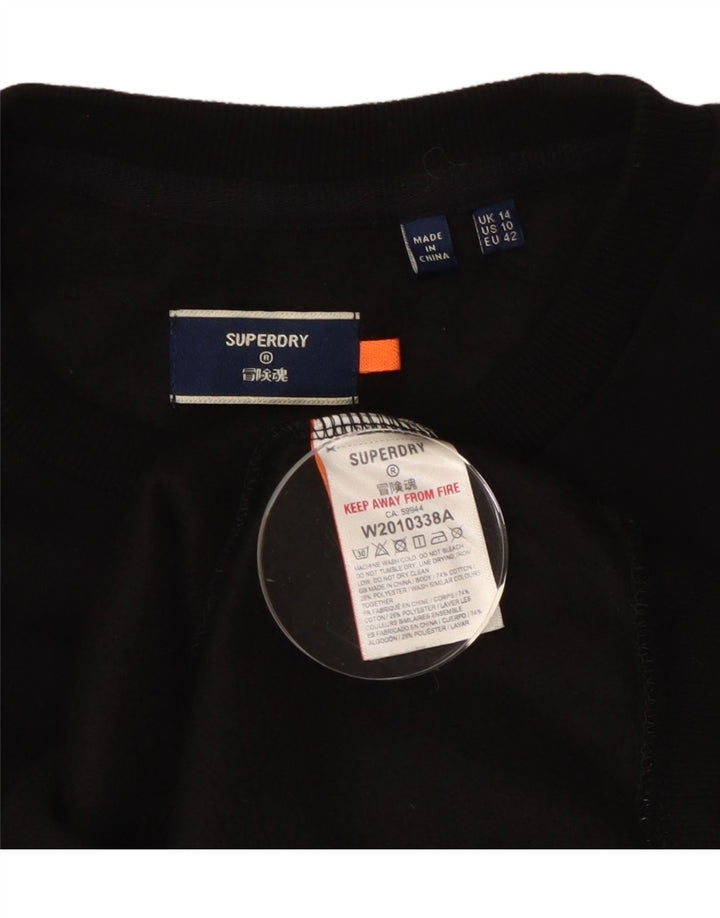 Pulover Superdry pentru damă, UK 14, mare, negru, bumbac