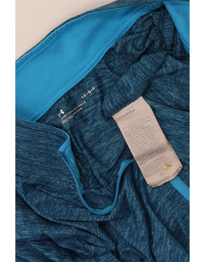Under Armour Mens Zip Gât Pulover Trening Top Large Blue Flecked