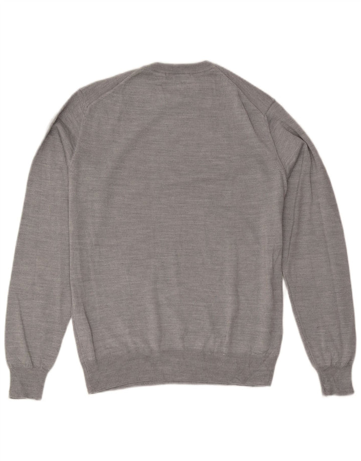 Pulover Trussardi pentru bărbați cu gât crew din lână, gri mediu