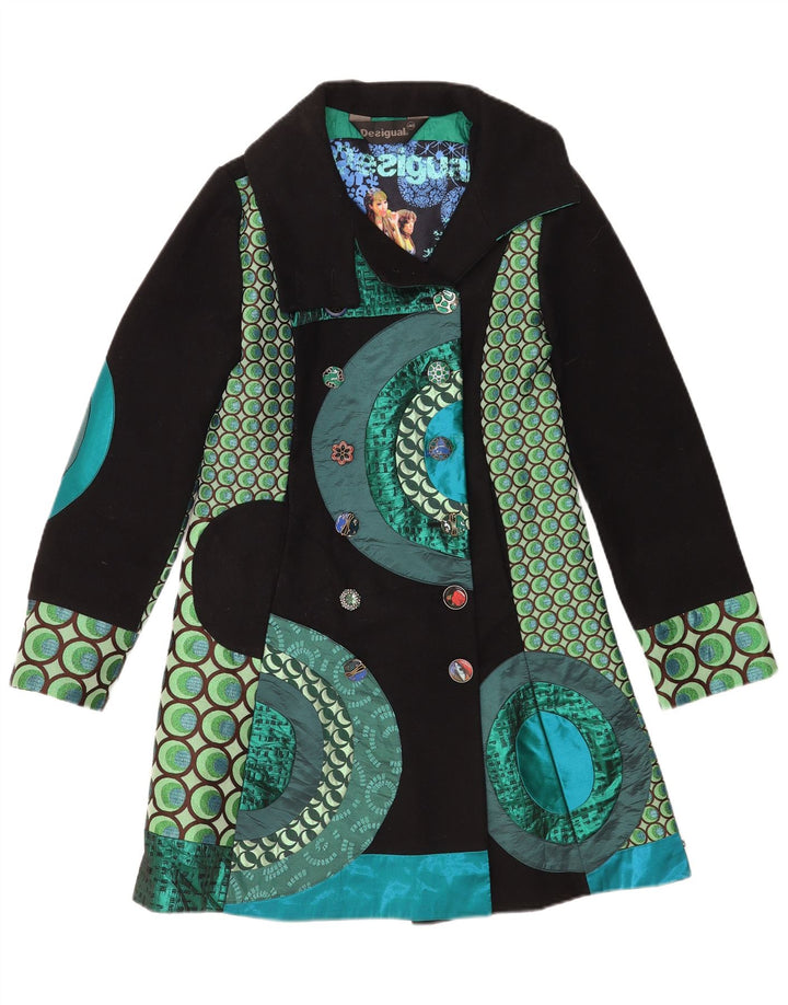 Palton pentru femei Desigual cu piept dublu EU 40 Mediu Multicolor