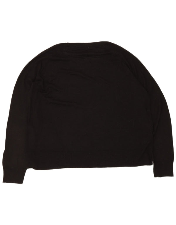 Pulover pentru femei Zara, cu gât de barcă, UK 14 Medium Black Viscose
