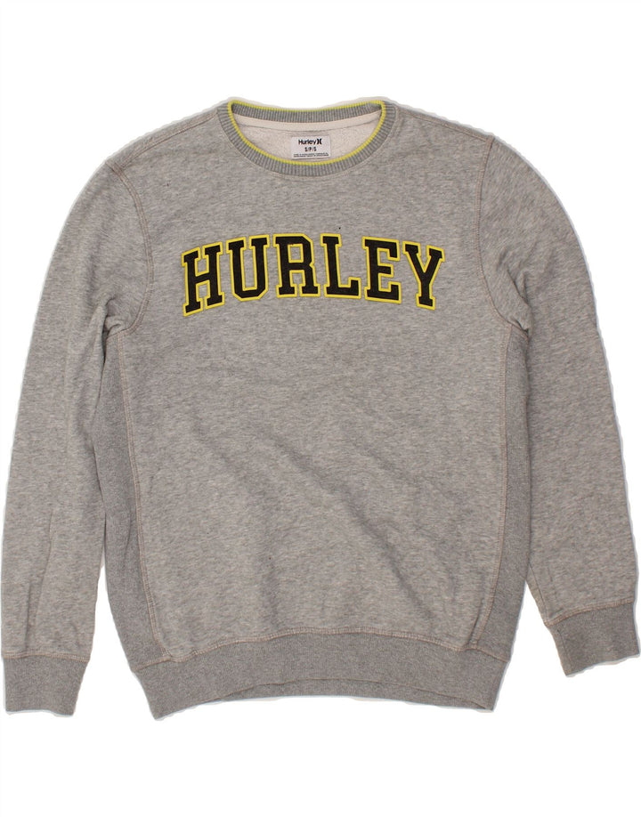 HURLEY Mens Graphic Sweatshirt Jumper Small Grey Cotton Vintage Hurley and Second-Hand Hurley from Messina Hembry 