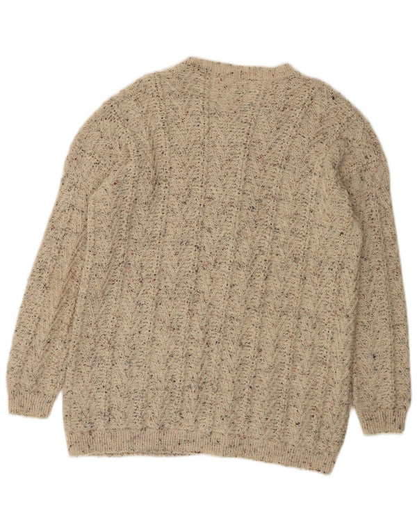 Pulover Cardigan Vintage pentru Damă UK 16 Mare Bej Pete