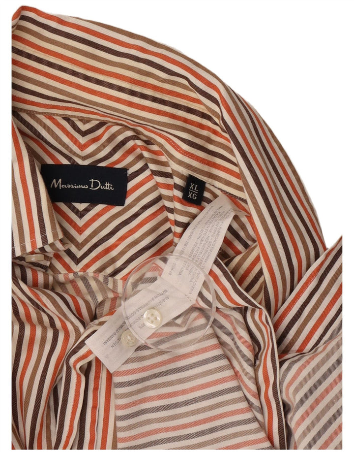 Cămașă Massimo Dutti pentru bărbați XL, bumbac cu dungi multicolore