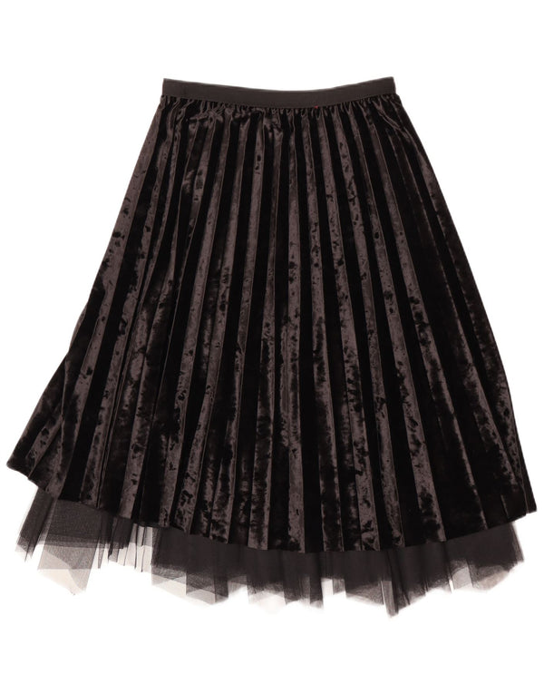 Fusta plisată din catifea Vintage pentru femei W28 Medium Black