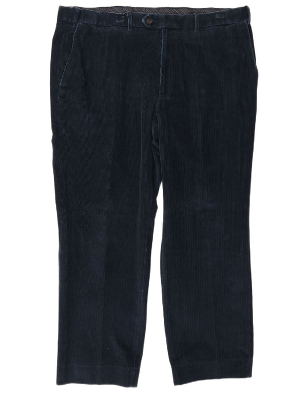 Pantaloni drepti pentru bărbați Marks & Spencer, din velur, L40 L29, bumbac bleumarin