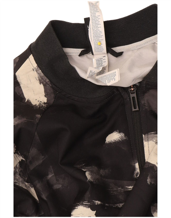 Jachetă de top pentru trening Adidas pentru femei cu model abstract, UK 10 Small Black