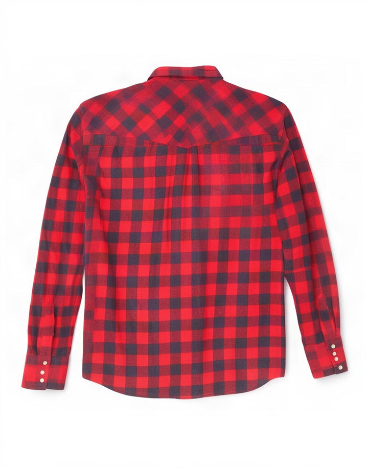 Cămașă de flanel pentru bărbați Wrangler, bumbac vichy roșu mediu