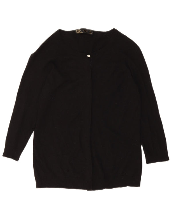 Pulover cardigan pentru femei Zara UK 12 Medium Black Rayon
