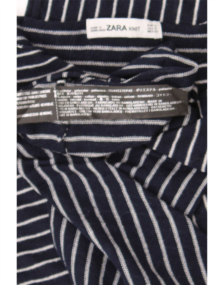 Top supradimensionat pentru femei Zara, cu mâneci 3/4 UK 10, cu dungi mici, bleumarin