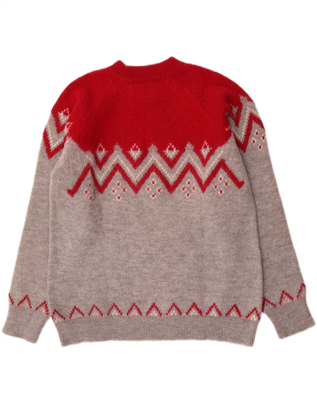 Pulover Vintage pentru bărbați cu gât roșu, mijlociu, multicolor, Fair Isle