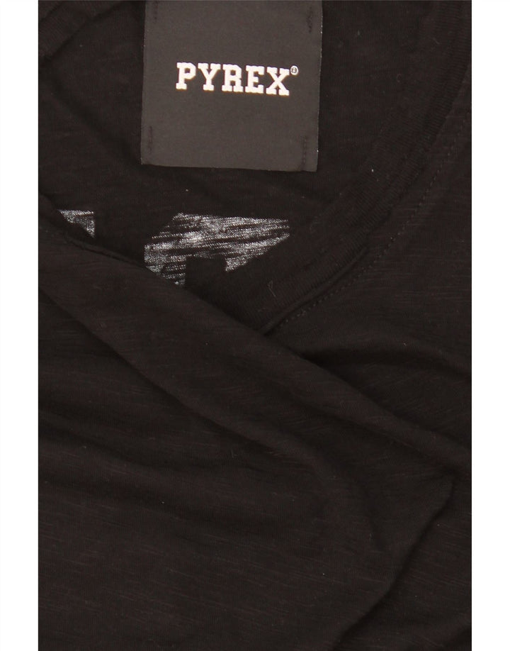 Top grafic Pyrex pentru femei cu mâneci 3/4 UK 16 mare negru