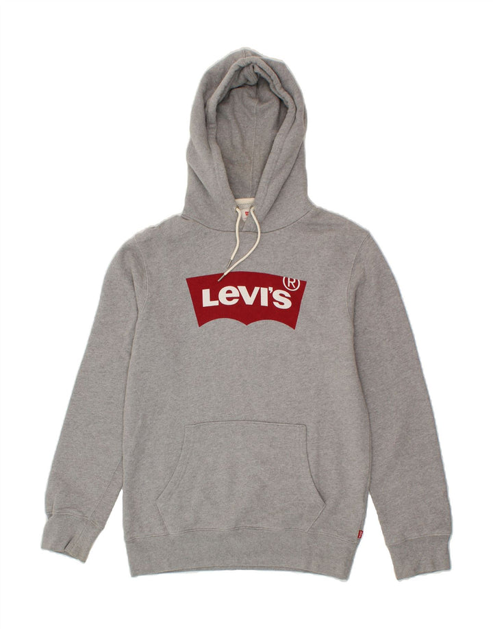 LEVI'S Mens Graphic Hoodie Jumper Medium Grey Cotton Vintage Levi's and Second-Hand Levi's from Messina Hembry 