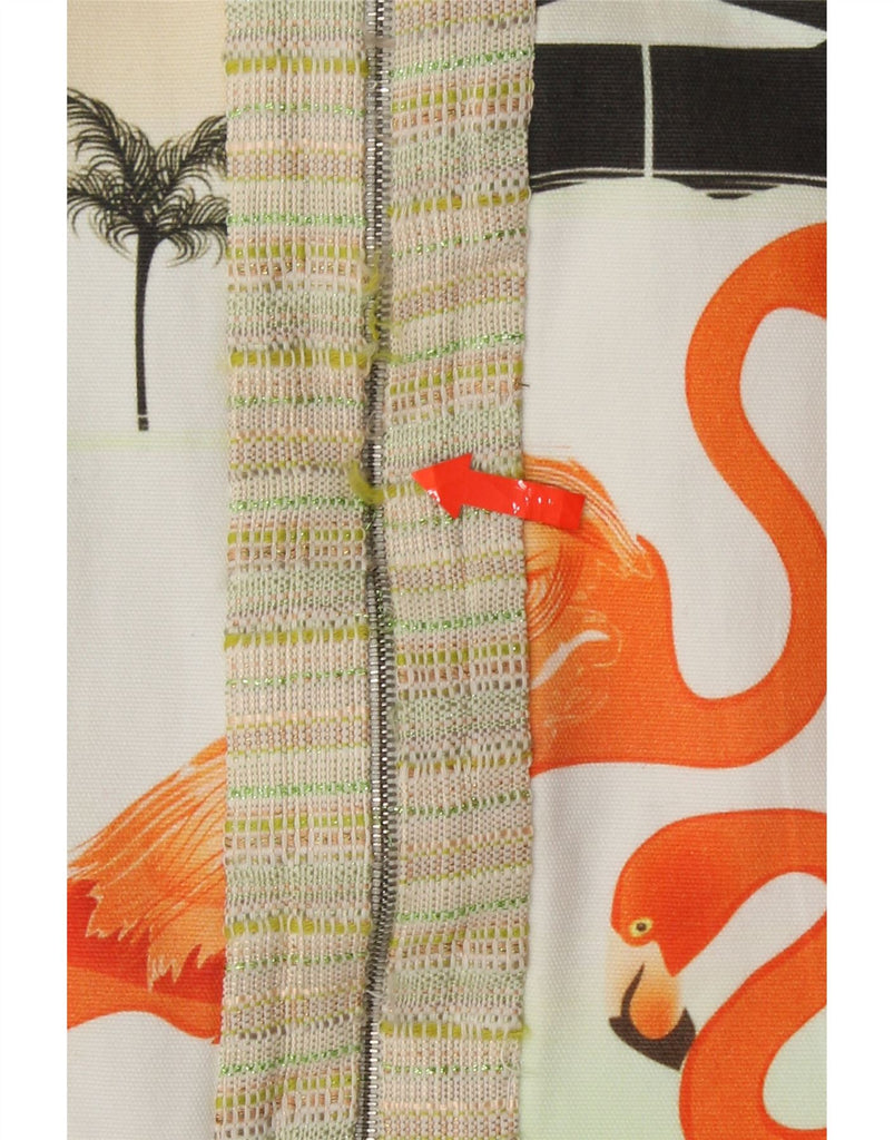 CUSTO BARCELONA Womens Crop Graphic Bomber Jacket EU 42 Large White Art Vintage Custo Barcelona and Second-Hand Custo Barcelona from Messina Hembry 