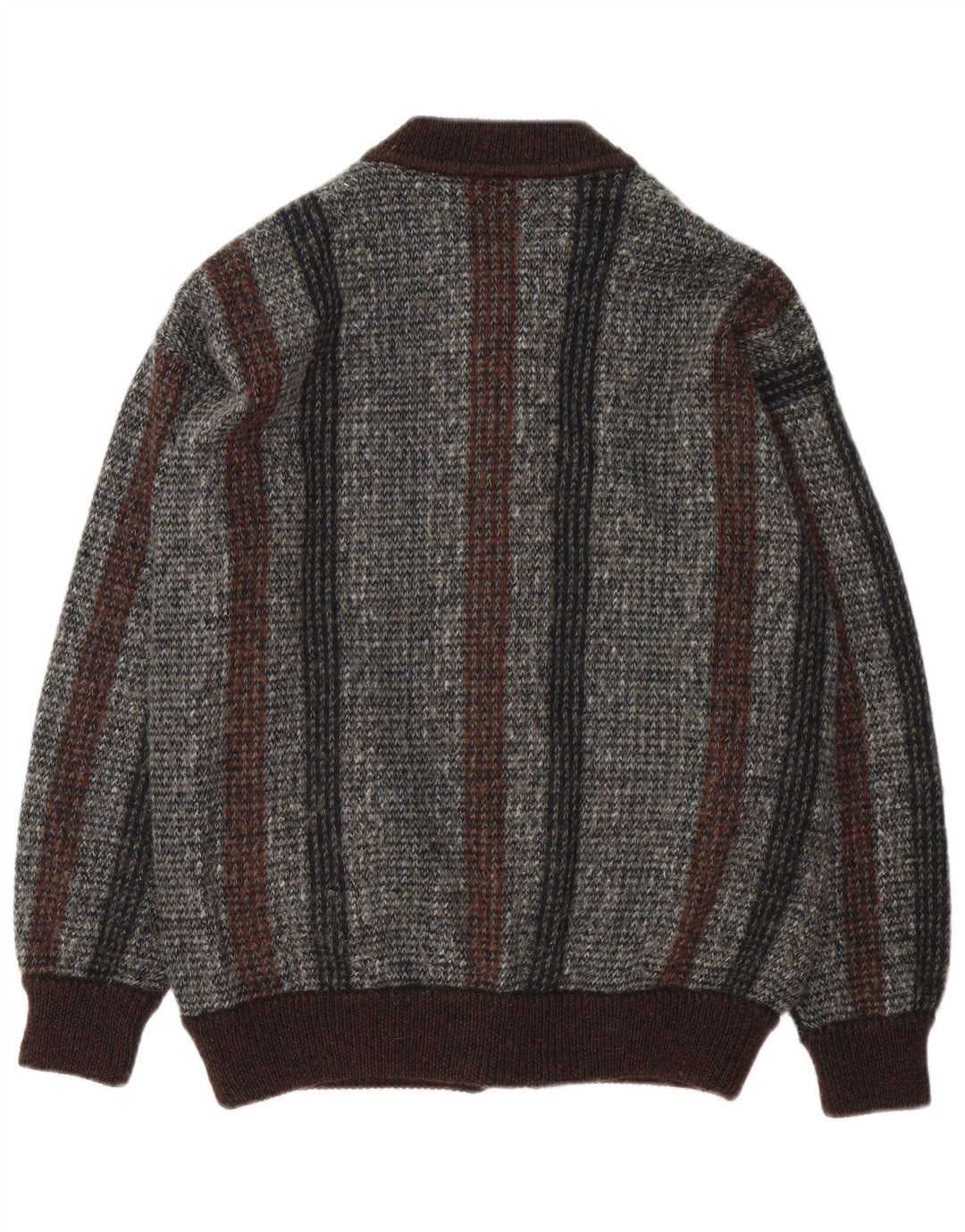 Pulover cardigan pentru bărbați Lancetti, gri mediu cu dungi