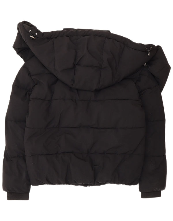 Jachetă căptușită cu glugă Dkny pentru femei UK 6 XS poliester negru iarnă