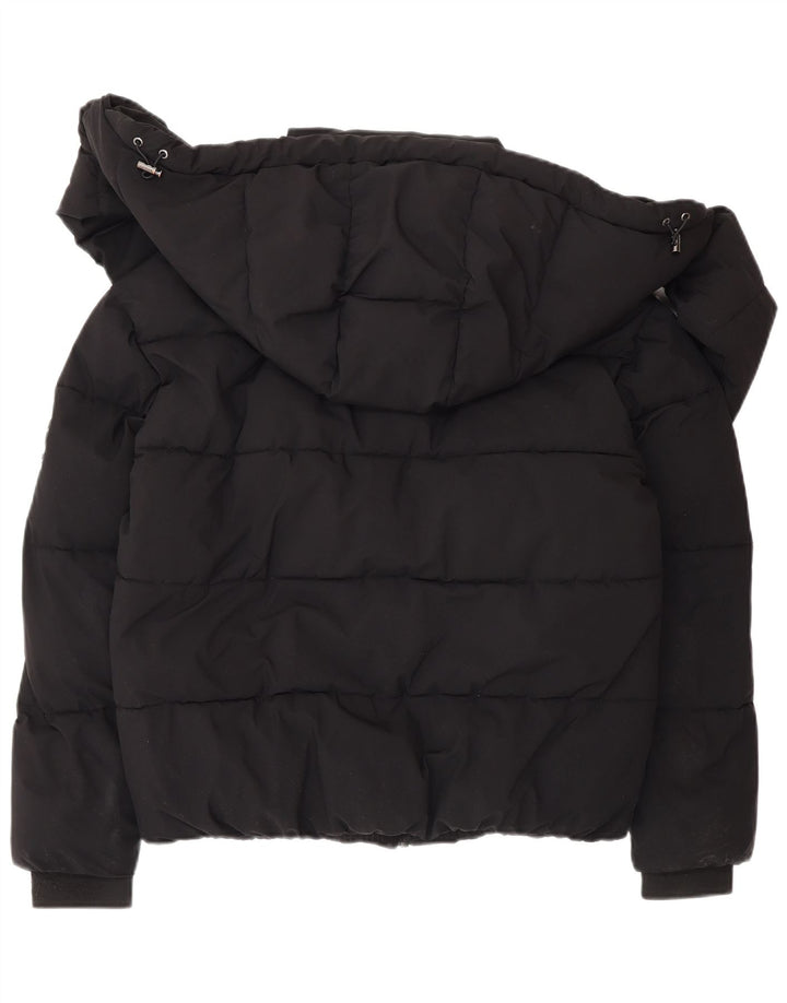 Jachetă căptușită cu glugă Dkny pentru femei UK 6 XS poliester negru iarnă