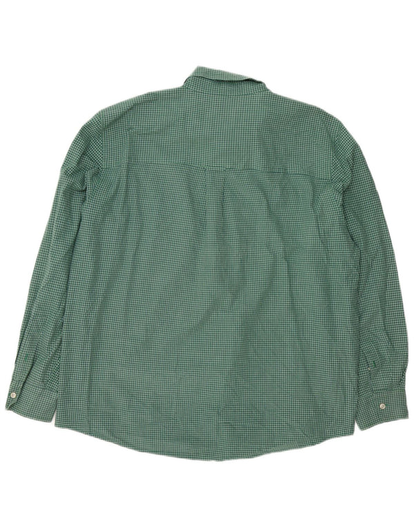 Cămașă pentru bărbați Chaps Easy Care XL, bumbac verde cu carouri