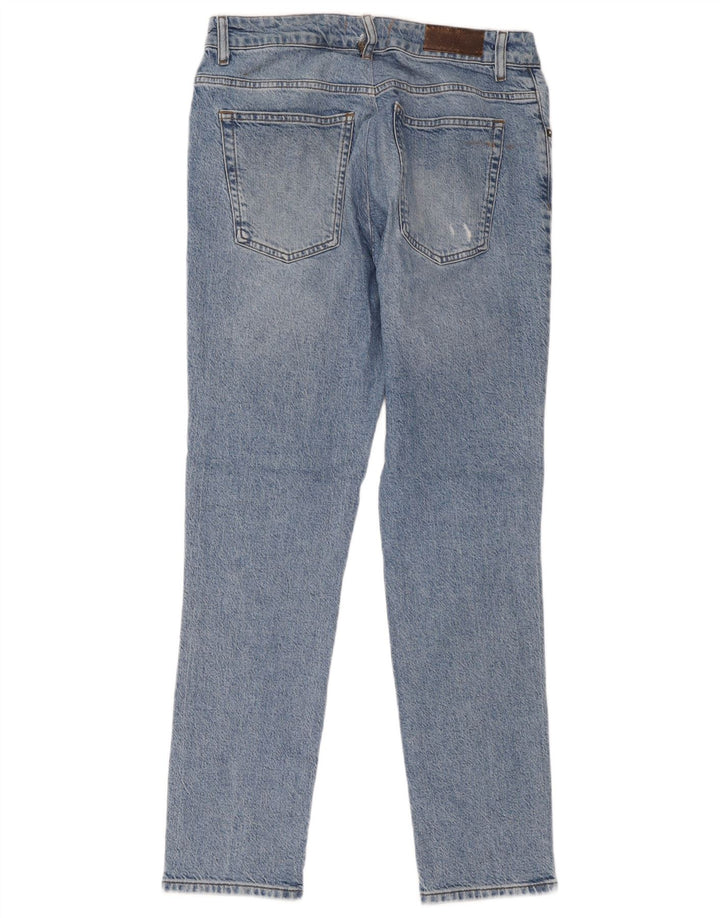 Reiss Blugi pentru bărbați slim, învechiți, W32 L30, bumbac albastru